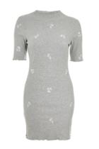 Topshop Embroidered Floral Bodycon Dress