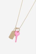 Topshop *dog Tag And Key Pendant Necklace
