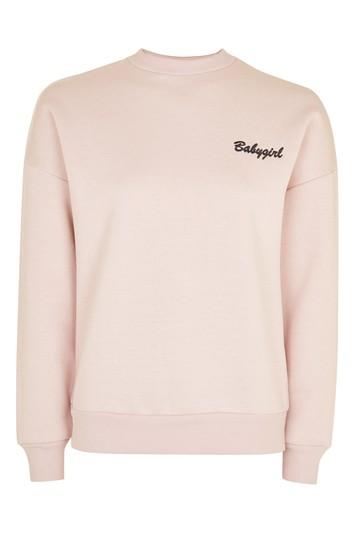 Topshop *petite Babygirl Motif Sweatshirt By Tee & Cake