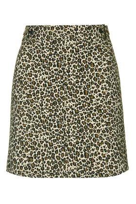 Topshop Jacquard Leopard Print Skirt