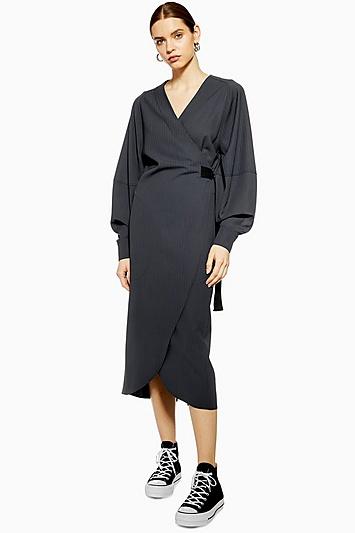 Topshop *wrap Midi Dress By Boutique