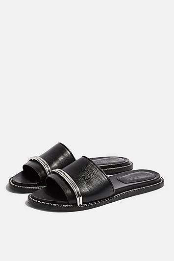 Topshop Flash Black Bar Sandals