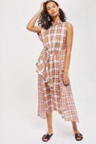 Topshop Mixed Check Sleeveless Top