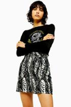 Topshop Idol Long Sleeve Dragon Mesh T-shirt