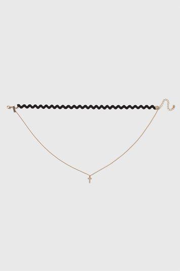 Topshop Zig Zag Cross Choker