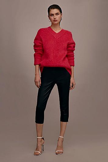 Topshop *leather Capri Pants By Boutique