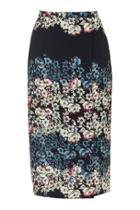 Topshop Flower Border Wrap Midi Skirt
