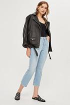 Topshop Bleach Dree Cropped Kick Flared Jeans