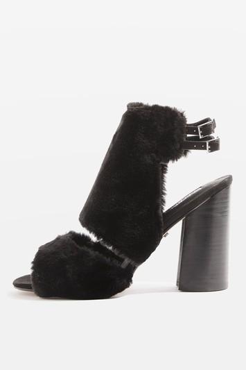 Topshop Rascal Faux Fur Sandals