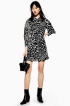 Topshop Tall Giraffe Mini Shirt Dress