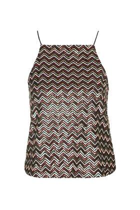 Topshop Petite Zig-zag Sequin Cami