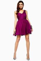 Topshop Ruched Purple Mini Dress