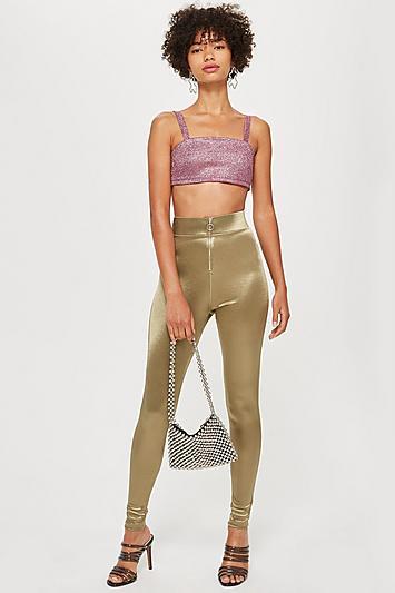 Topshop High Waisted Disco Leggings