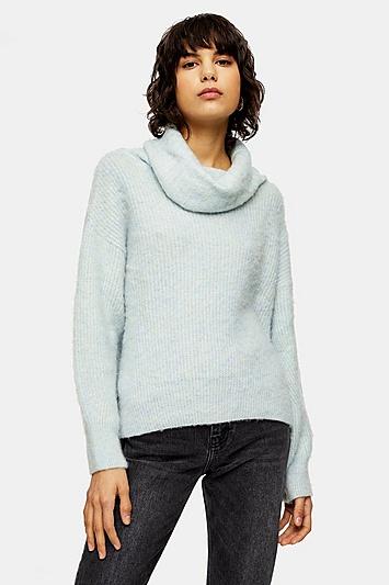 Topshop Brushed Roll Neck Jumper