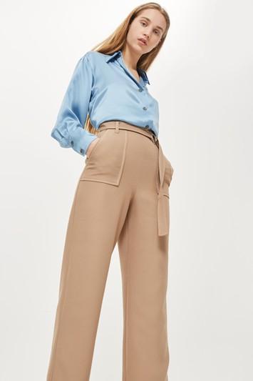 Topshop Topstitch Wide Leg Trousers