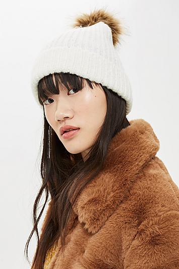 Topshop Big Knit Fur Beanie