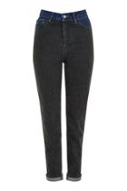 Topshop Moto Two Tone Panelled Mom Jeans