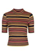 Topshop Petite Stripe Funnel Top