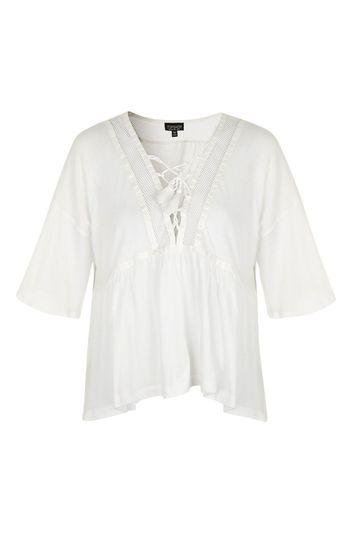 Topshop Lace Up Swing Top
