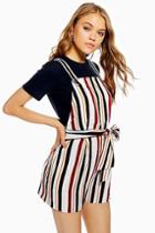 Topshop Striped Pinafore Playsuit