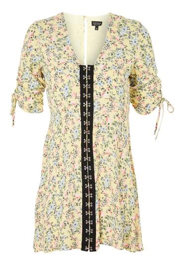 Topshop Floral Hook And Eye Mini Dress