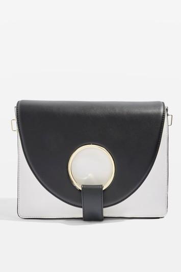 Topshop Monochrome Shay Ring Shoulder Bag