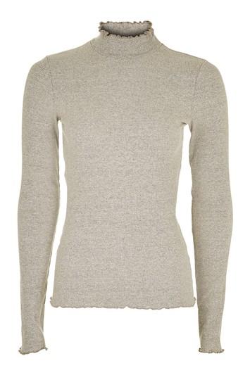 Topshop Tall Long Sleeve Frill Top