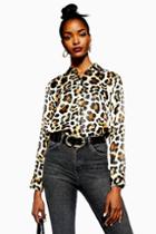Topshop Visual Leopard Print Shirt