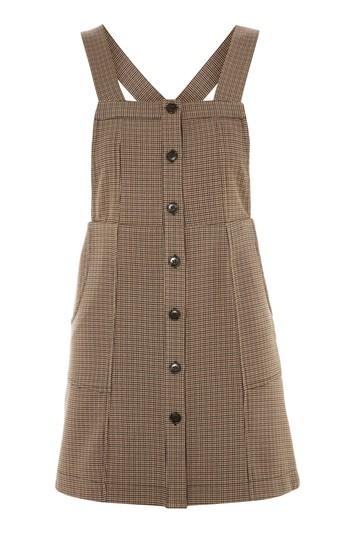 Topshop Heritage Checked Pinafore Dress