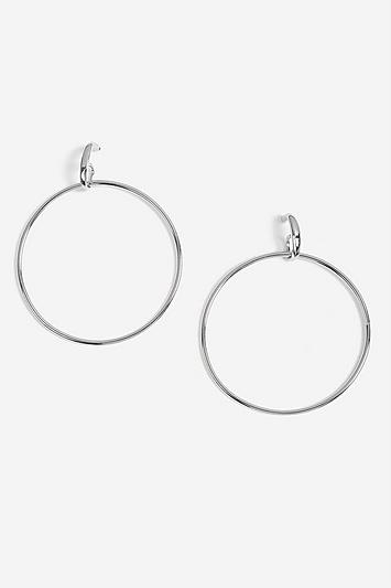 Topshop Sliver Drop Hoop Earrings
