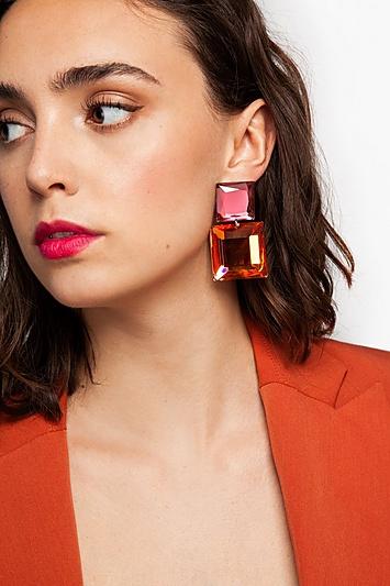 Topshop *square Bead Drop Earrings