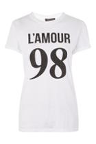Topshop Petite L'amour 98 Studded T-shirt
