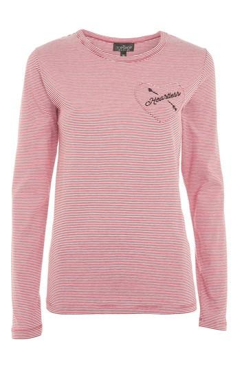 Topshop Tall Heartless Long Sleeve Stripe T-shirt
