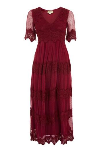 Topshop *sophie Lace Midi Dress By Lace & Beads