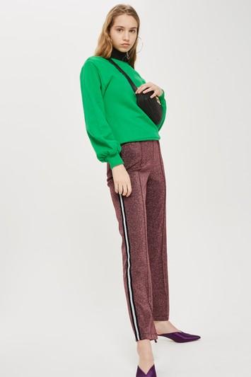 Topshop Glitter Track Trousers
