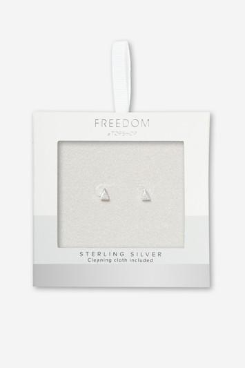 Topshop Sterling Silver Triangle Stud Earrings