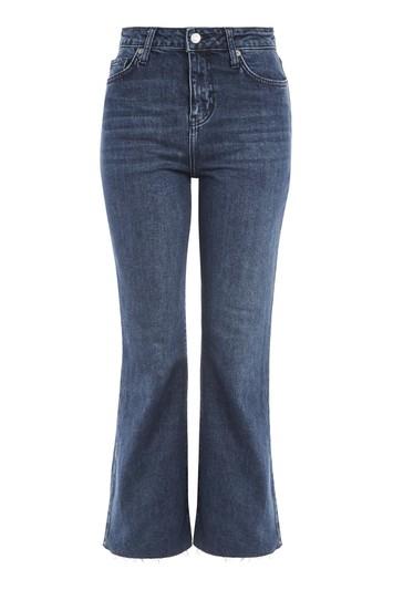 Topshop Tall Indigo Dree Cropped Kick Jeans