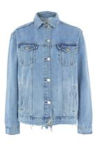 Topshop Tall Ripped Oversized Western Denim Jacket