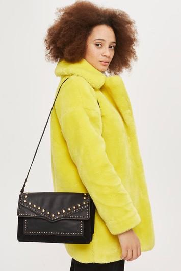 Topshop Jaxon Leather Shoulder Bag