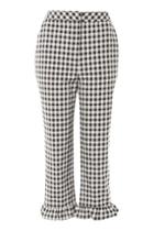 Topshop Gingham Frill Hem Trousers