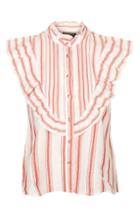 Topshop Sleeveless Ruffled Stripe Shirt