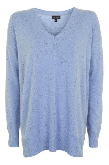 Topshop Longline Fine Gauge Nep Jumper