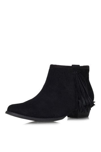 Topshop *sassy Black Low Heel Ankle Boot By Kurt Geiger