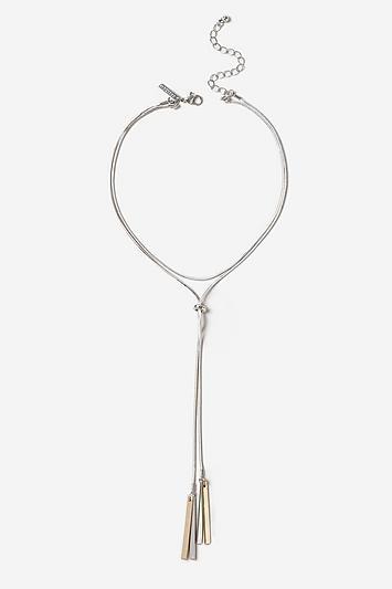 Topshop *two Tone Tassel Choker Necklace