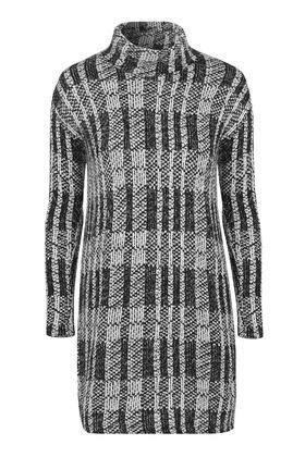 Topshop Cut And Sew Check Tunic Dress
