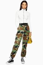 Topshop Belted Camouflage Trousers