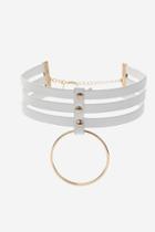 Topshop Multi-row Ring Drop Choker Necklace