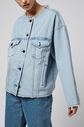 Topshop Raw Edge Denim Jacket By Boutique