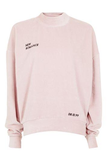 Topshop Romance Velvet Batwing Sweatshirt