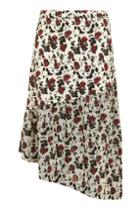Topshop Floral Ruffle Midi Skirt